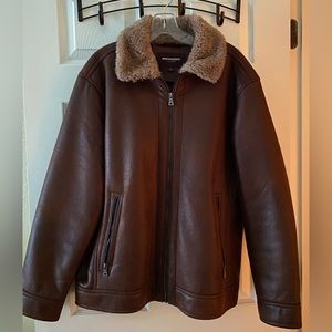 Mens Johnston and Murphy Faux Leather Jacket